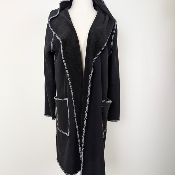 Rain Sweaters - (Free with Purchase) Rain Long Cardigan Contrast Stitching Coatigan Hood